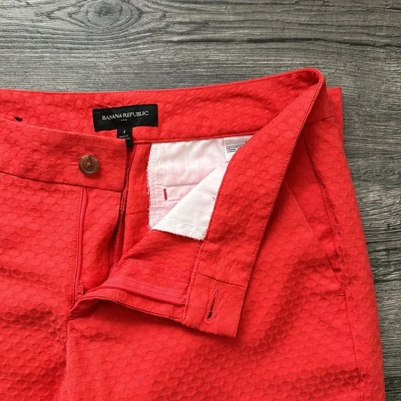 Banana Republic Factory Textured Orange Ankle Pant, size 4 - Picture 2 of 8